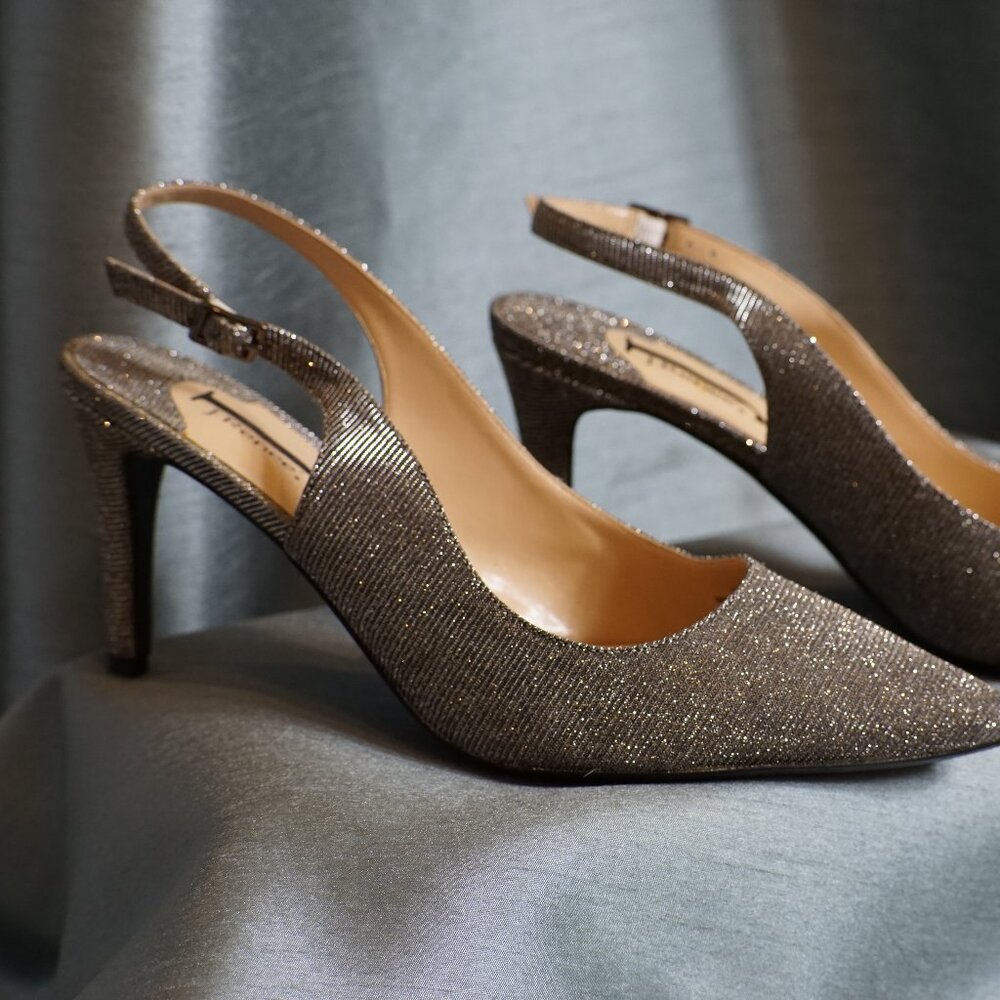 Pewter Glittery High Heels J. Renee